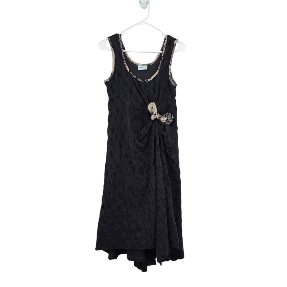 Maiocchi Women's Knot Front Textured Midi Tank Dress Black - 8